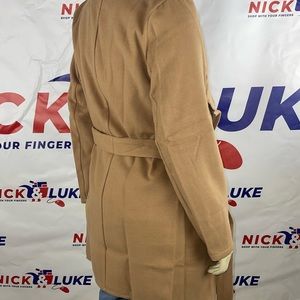 Women coat/jacket, waist belt for a snug fit. Medium only, 100% Polyester.